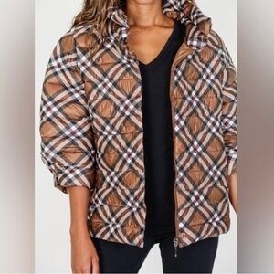 Anorak Burberry Print Plaid Down Puffer.